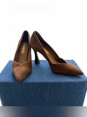 Wishbone Brown Suede Pointed Toe High Heels